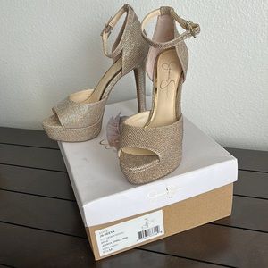 Jessica Simpson Gold Heels
